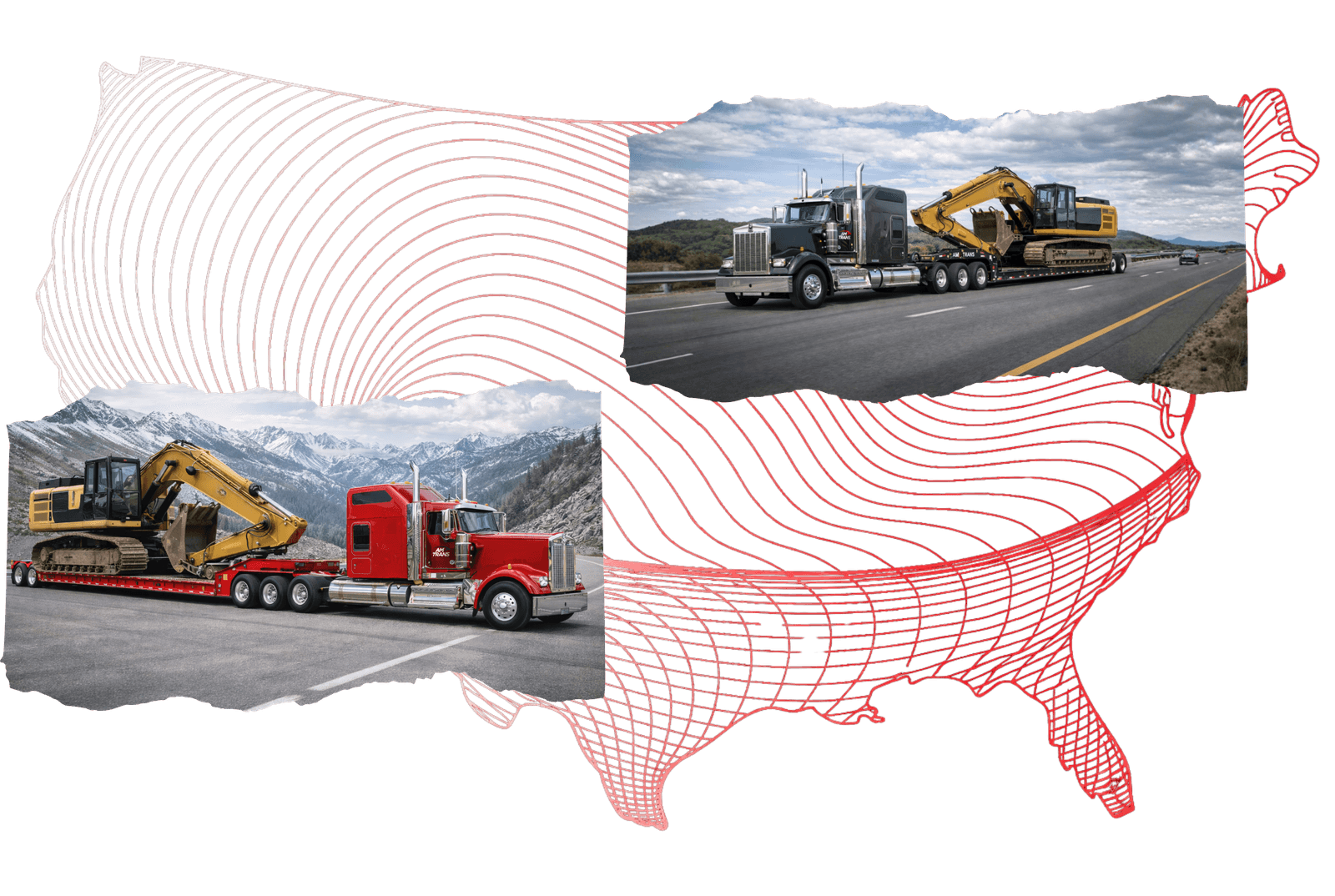 AM TRANS heavy haul equipment on the road